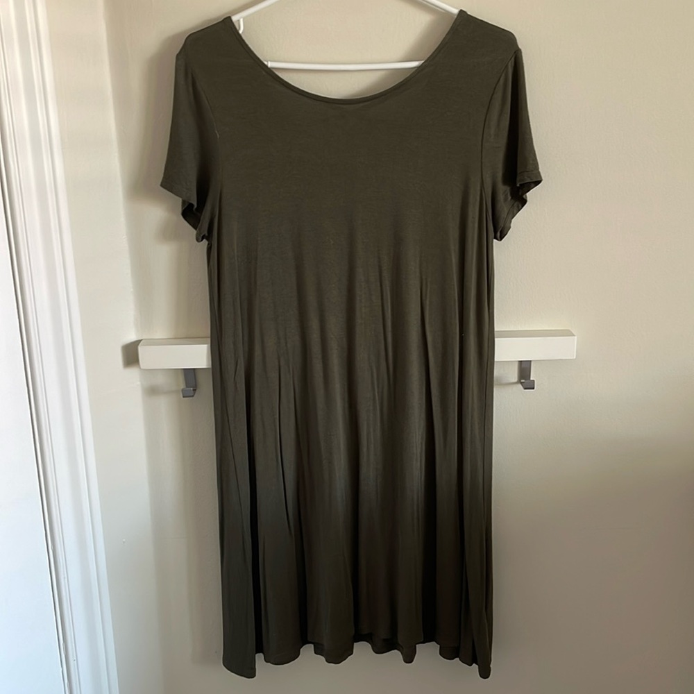 Olive Green T shirt dress